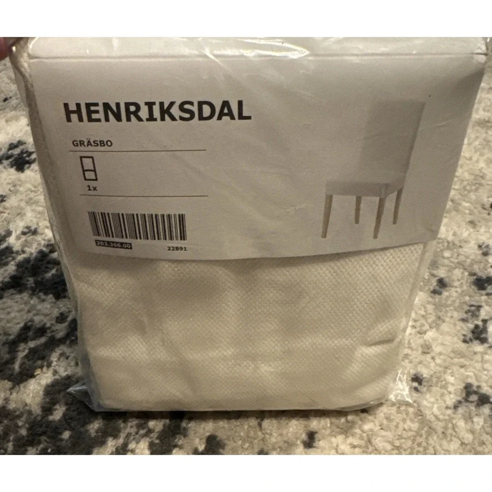 Ikea HENRIKSDAL One Chair Cover Slipcover GRASBO‎ WHITE 203.366.00 NEW